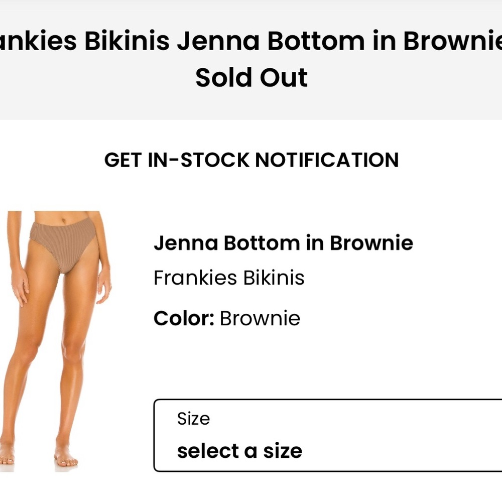 Frankie's Bikinis-Brown High-wasted Ribbed Bikini Bottoms
